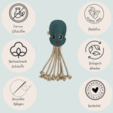 Fräulein Plath | Hundespielzeug Oktopus "Karla Krake", 2 in 1 Spielzeug & Dummy, aus natürlichen Materialien, 100% schadstofffrei