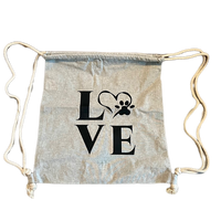 Turnbeutel/Rucksack "Hundeliebe" - Baumwolltasche mit Schulterriemen