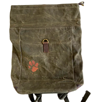 Rucksack "Bester Freund" aus gewachstem Canvas, grün