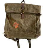 Rucksack "Bester Freund" aus gewachstem Canvas, grün
