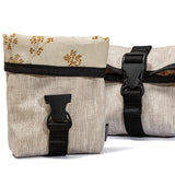 TREUSINN® Leckerlitasche GOODY Leinen Flowers, Material beschichtetes Leinen und Wachstuch, waschbar bei 30°C