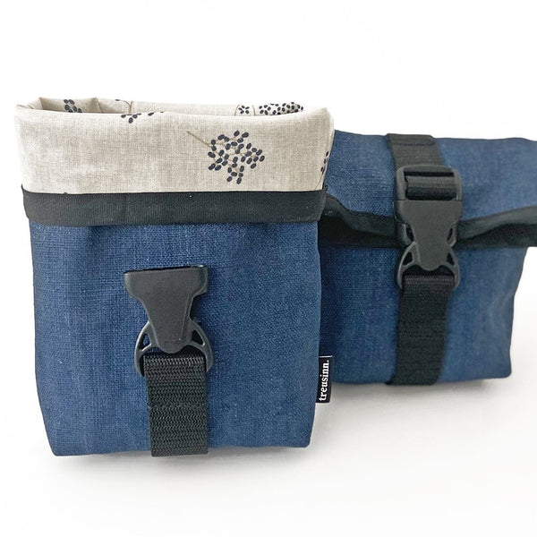 TREUSINN® Leckerlitasche GOODY Leinen Jeans, Material beschichtetes Leinen und Wachstuch, waschbar bei 30°C